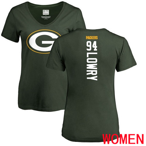 Green Bay Packers Green Women #94 Lowry Dean Backer Nike NFL T Shirt